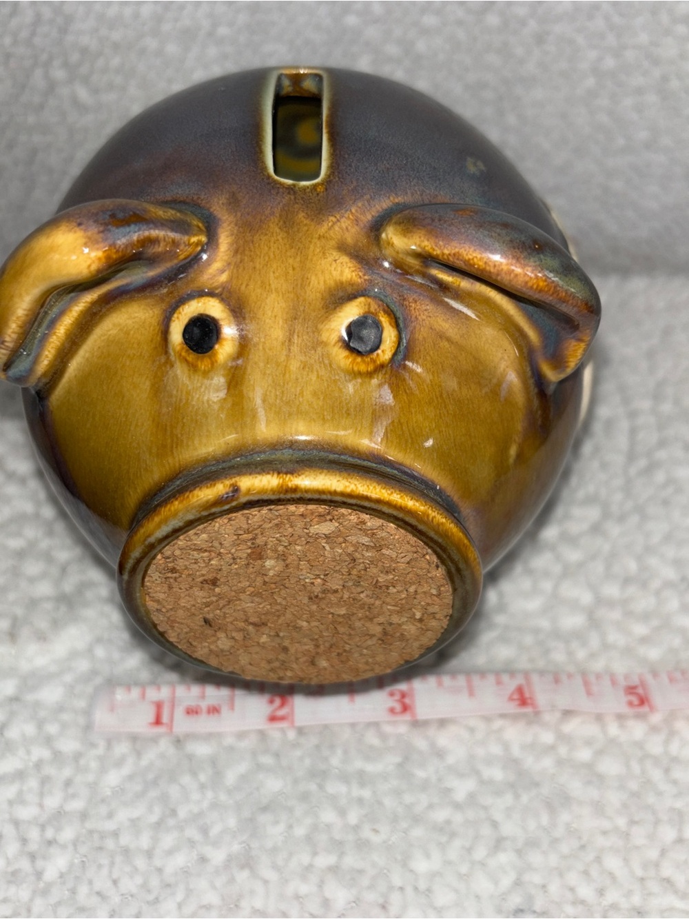 Boyds Bears Brown and Cream Ceramic Savings Piggy Bank - Picture 3 of 9